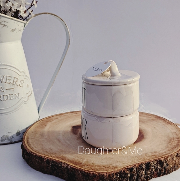 NEW Rae Dunn Stackable SALT & PEPPER Cellars Set - Picture 2 of 3